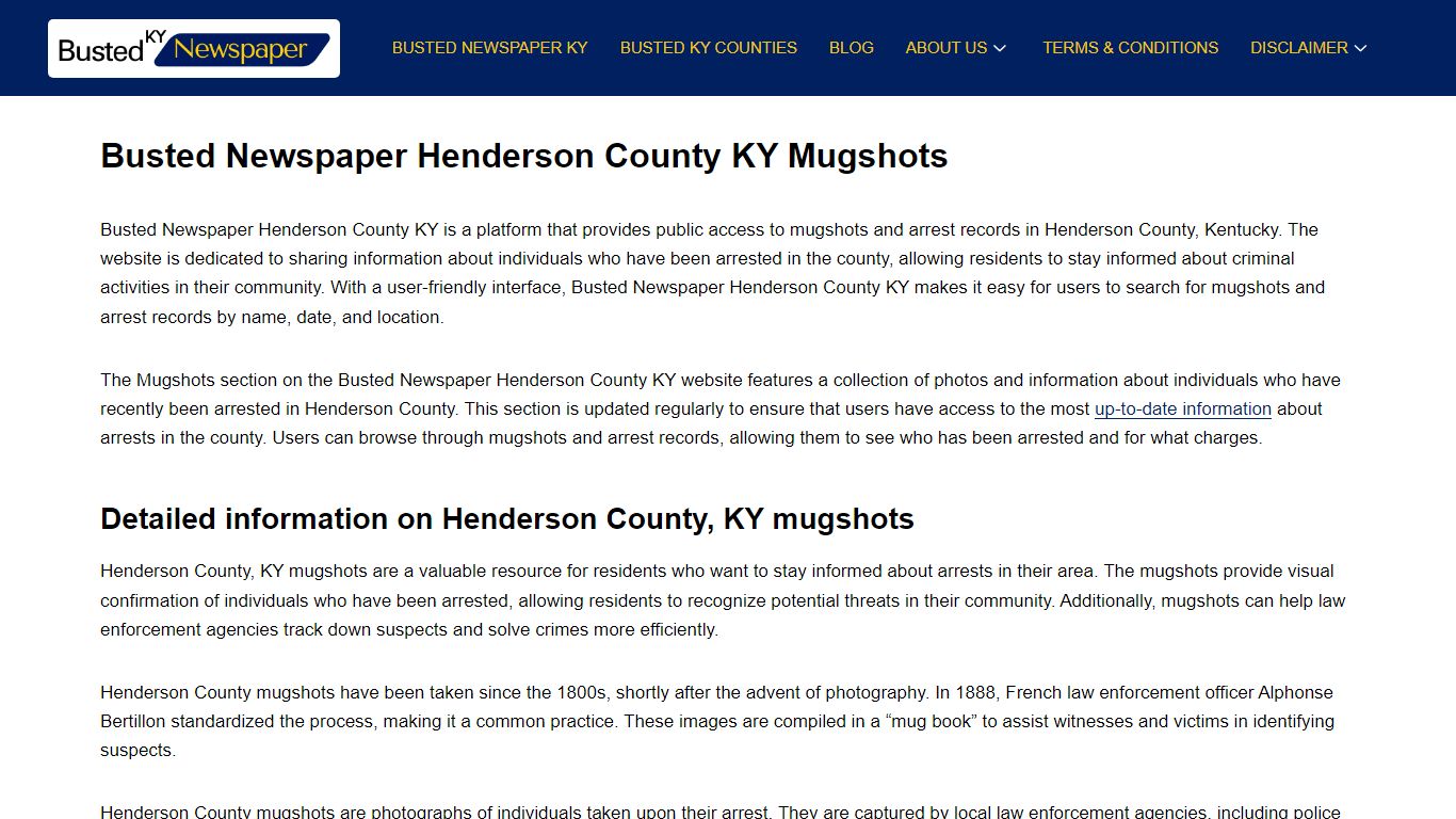 Busted Newspaper Henderson County KY Mugshots